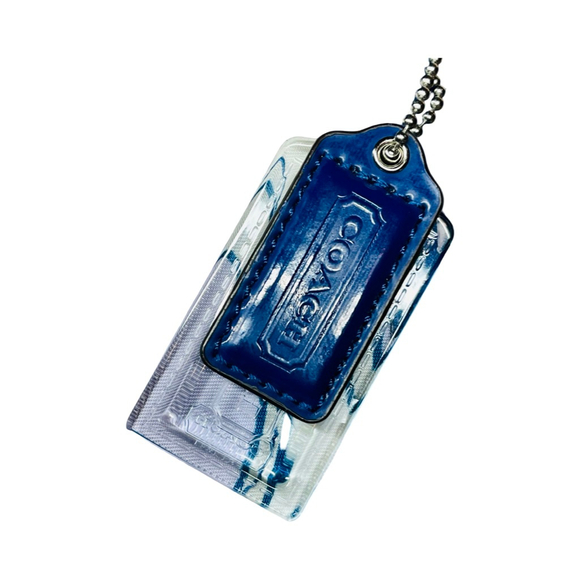 EUC Coach Kyra Daisy Scarf Signature Nylon Crossbody Messenger Blue Purple/COA - Picture 3 of 11